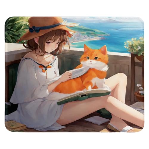 Mauspad aus Tuch + Naturkautschuk Anglebige Materialien 240 x 200 x 3mm Vernähte Kanten wasserdichte rutschfest Tragbar Square Mauspads Elegante Katzen Muster Mouse Pad für Gaming, Zuhause, Büro (02) Mauspad aus Tuch + Naturkautschuk Anglebige Materialien 240 x 200 x 3mm Vernähte Kanten wasserdichte rutschfest Tragbar Square Mauspads Elegante Katzen Muster Mouse Pad für Gaming, Zuhause, Büro (02) von SGKITM