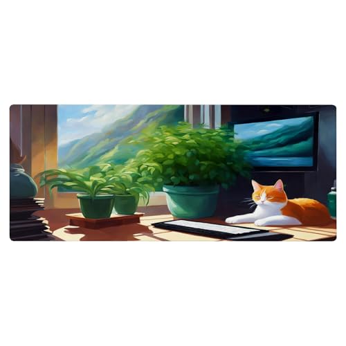 Mauspad aus Tuch + Naturkautschuk Anglebige Materialien 800 x 300 x 3mm Vernähte Kanten Wasserdichte Rutschfest Tragbar Rechteck Mauspads Computertisch Muster Mouse Pad für Gaming, Zuhause, Büro (01) Mauspad aus Tuch + Naturkautschuk Anglebige Materialien 800 x 300 x 3mm Vernähte Kanten Wasserdichte Rutschfest Tragbar Rechteck Mauspads Computertisch Muster Mouse Pad für Gaming, Zuhause, Büro (01) von SGKITM