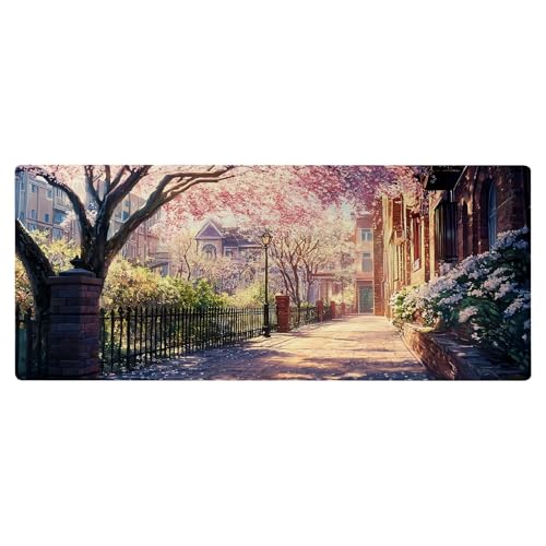 SGKITM Mauspad 800 x 300mm - Katze Himmel Meer Motiv & Rutschfester Basis | Geschmeidige Oberfläche, Präzises Mausgleiten | Präzise Genähte Kanten & Langlebig | XXL Mouse Pad - Tischunterlage (7) von SGKITM
