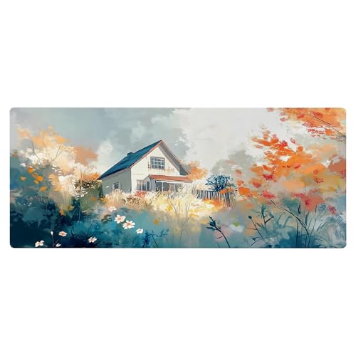SGKITM Mauspad 800 x 300mm - Katze Himmel Meer Motiv & Rutschfester Basis | Geschmeidige Oberfläche, Präzises Mausgleiten | Präzise Genähte Kanten & Langlebig | XXL Mouse Pad - Tischunterlage (9) von SGKITM