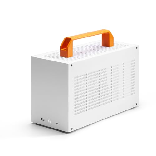 SGPC Itx Mini-Gehäuse – Neue K49 (Stahl)/verbesserte Version von K55, GPU-kompatibel, 2 Griffe, belüftete Blende – 2 Stahl- und 1 Acryl-Seitenteile / 6L kleines Itx-Gehäuse von SGPC