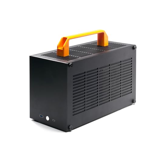 SGPC K49-BL Mini-ITX-Gehäuse, 8,3 l, kleiner Formfaktor, unterstützt GPU bis zu 300 mm, CPU-Kühler bis zu 69 mm, SFX-Netzteil, USB 3.0 und Typ-C-Front-I/O, inklusive Acryl-Seitenteil und Tragegriffen SGPC K49-BL Mini-ITX-Gehäuse, 8,3 l, kleiner Formfaktor, unterstützt GPU bis zu 300 mm, CPU-Kühler bis zu 69 mm, SFX-Netzteil, USB 3.0 und Typ-C-Front-I/O, inklusive Acryl-Seitenteil und Tragegriffen von SGPC