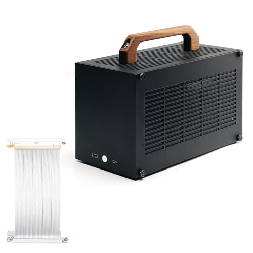 SGPC K49-BL schwarzes Mini-ITX-Gehäuse, Holzgriff, Riser-Kabel der Generation 4, 8,3 l, kleiner Formfaktor, unterstützt GPU bis zu 300 mm, CPU-Kühler bis zu 69 mm, USB 3.0 und Typ-C-Front-I/O (K49BL SGPC K49-BL schwarzes Mini-ITX-Gehäuse, Holzgriff, Riser-Kabel der Generation 4, 8,3 l, kleiner Formfaktor, unterstützt GPU bis zu 300 mm, CPU-Kühler bis zu 69 mm, USB 3.0 und Typ-C-Front-I/O (K49BL von SGPC
