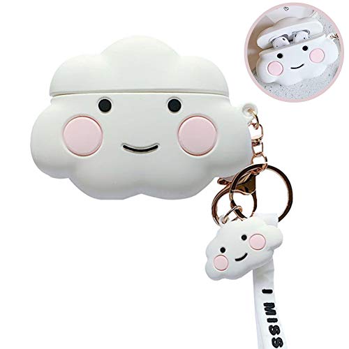 SGVAHY 3D Cartoon Hülle Kompatibel mit AirPods 1&2, Super Cute Wolken Design mit Schlüsselanhänger Kawaii Cool Fun Skin Weiche Silikon Stoßfest Schutzhülle Ladebox (Wolken, AirPods 1&2) von SGVAHY