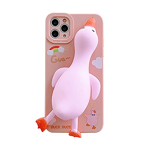 SGVAHY Cute Case Kompatibel mit iPhone 7 Plus/8 Plus, Creative Fun 3D Cartoon Weich Squeezable Duck Design mit Ständer Silikon Bumper Stoßfest Schutzhülle (Pink, iPhone 7 Plus/8 Plus) von SGVAHY