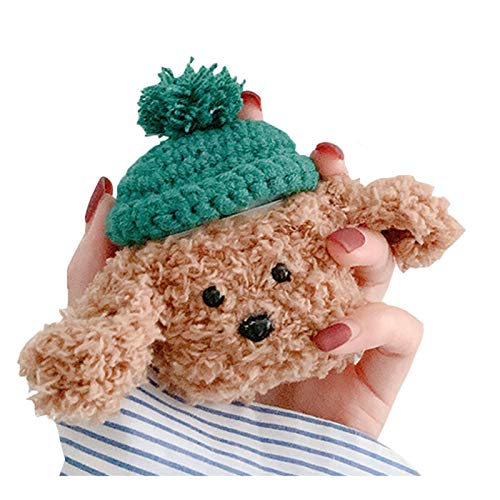 SGVAHY Flauschige Hülle, kompatibel mit 1 & 2, niedlicher Teddybär, weiches Fellpelz, Kawaii, lustig, coole Mini-Airpods-Hülle Schlüsselanhänger, kabellose Ladebox, Airpods 2 (Teddy Green Ball Hut) SGVAHY Flauschige Hülle, kompatibel mit 1 & 2, niedlicher Teddybär, weiches Fellpelz, Kawaii, lustig, coole Mini-Airpods-Hülle Schlüsselanhänger, kabellose Ladebox, Airpods 2 (Teddy Green Ball Hut) von SGVAHY