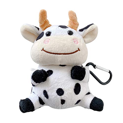 SGVAHY Flauschige Hülle, kompatibel mit Airpods 1 & 2, niedliche Kuhe, weiches Fell pelzig, Kawaii Fun Cool Mini Airpods Cover Case mit Schlüsselanhänger Wireless Charging Box Airpods 1 & 2 (Kühne) von SGVAHY