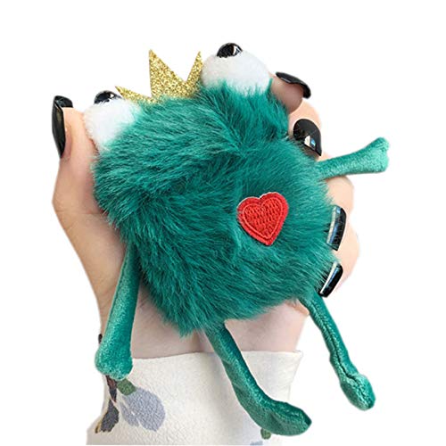 SGVAHY Flauschige Schutzhülle kompatibel mit Airpods 1 und 2, süßer Kronenfrosch, weiches Fell, Kawaii Fun Cool Mini Airpods Schutzhülle mit Schlüsselanhänger, kabellose Ladebox, Airpods 1 & 2, frosch von SGVAHY