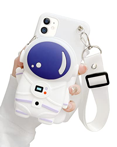 SGVAHY Handyhülle für iPhone 11 Pro Max Hülle Niedliche iPhone Hülle Kawaii Handyhülle mit Umhängeband Münzbörse Coole Astronaut Cartoon Hülle Weiche Silikon Bumper Stoßfest Schutzhülle Case für von SGVAHY