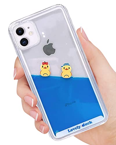 SGVAHY Handyhülle für iPhone 12 Pro Max Hülle, 3D Dynamisch Blau Flüssigkeit Schwimmende Enten und Piratenschiff Weiche Silikon Bumper Treibsand Hart Back Case für iPhone 12 Pro Max von SGVAHY