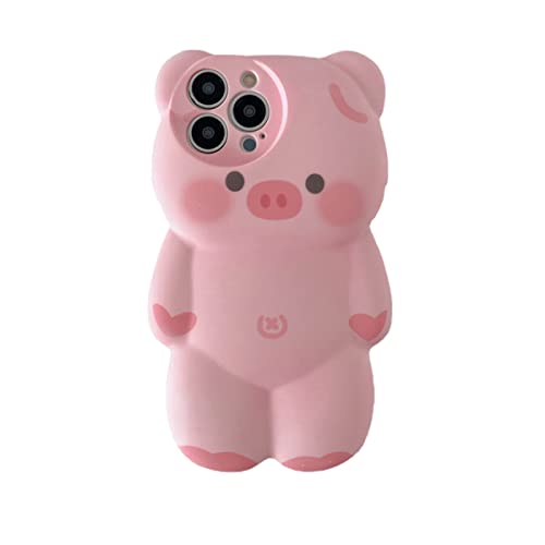 SGVAHY Handyhülle für iPhone 13 Hülle Niedliche iPhone Hülle Kawaii Handyhülle Cartoon 3D Schwein iPhone Hülle Weich Silikon Bumper Stoßfest Cover Schutzhülle für Frauen Mädchen Rosa von SGVAHY