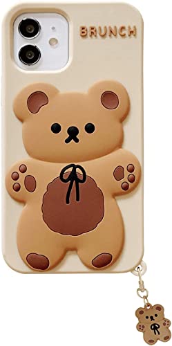 SGVAHY Handyhülle für iPhone 13 Hülle Niedliche iPhone-Hülle Teddybär Kreative Handyhülle mit Schlüsselanhänger Cartoon iPhone Hülle Weiche Silikon Bumper Stoßfeste Abdeckung Schutzhülle für Frauen von SGVAHY