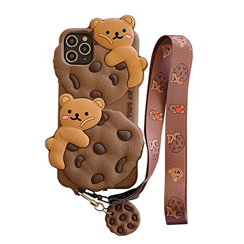 SGVAHY Handyhülle für iPhone 13 Pro Hülle Niedliche iPhone-Hülle mit langem Umhängeband Dinosaurier Bär Cookie Phone Case 3D Kawaii iPhone Hülle Weiche Silikon Stoßfeste Abdeckung Schutzhülle für von SGVAHY