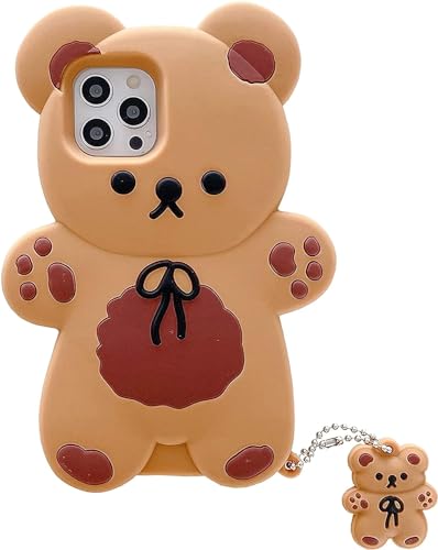 SGVAHY iPhone 15 Pro Max Hülle, Niedliche Cartoon Bär Hülle mit Schlüsselanhänger, Stoßfest Schutzhülle aus Silikon, Brown Bear SGVAHY iPhone 15 Pro Max Hülle, Niedliche Cartoon Bär Hülle mit Schlüsselanhänger, Stoßfest Schutzhülle aus Silikon, Brown Bear von SGVAHY