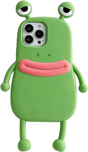 SGVAHY Hülle für iPhone 13 Hülle Kawaii Handyhülle 3D Cartoon Niedlicher Frosch Handyhülle Weiches Silikon Einzigartiger Spaß Cover Case für Frauen Mädchen Slim Fit Anti-Drop Schutzhülle Grün von SGVAHY