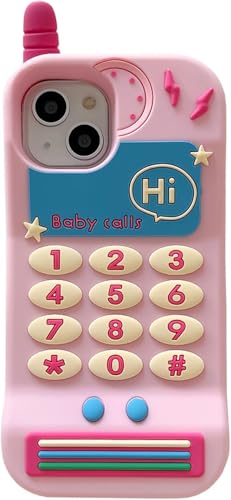 SGVAHY Kawaii Handyhüllen für iPhone 12 Pro Max, süßes Cartoon-Babyanrufe, 3D-Design, lustig, rosa, Retro, klassische Handyhülle für Damen und Mädchen, weiches Silikon, stoßfeste Schutzhülle für SGVAHY Kawaii Handyhüllen für iPhone 12 Pro Max, süßes Cartoon-Babyanrufe, 3D-Design, lustig, rosa, Retro, klassische Handyhülle für Damen und Mädchen, weiches Silikon, stoßfeste Schutzhülle für von SGVAHY