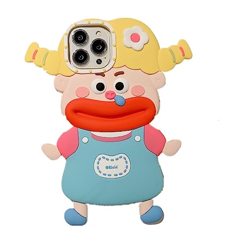 SGVAHY Phone Case for iPhone 14 Case Funny Phone Case Cute iPhone 14 Case Kawaii Snot Pigtail Girl iPhone Case Creative Soft Rubber Bumper Shockproof Cover Protective Case for Women Girls von SGVAHY