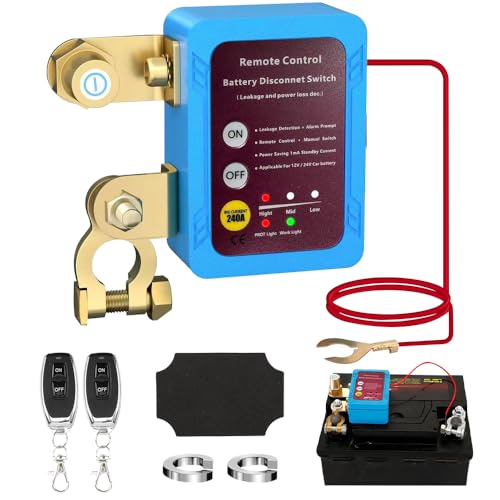SGZIOO Drahtloser Ferngesteuerter Auto Trennschalter, Batterie Trennschalter 12v 240A, Batterietrennschalter 12v, Batterie Kill Switch Anti-Diebstahl, Automatische Abschaltung Schalter für Auto, Boot SGZIOO Drahtloser Ferngesteuerter Auto Trennschalter, Batterie Trennschalter 12v 240A, Batterietrennschalter 12v, Batterie Kill Switch Anti-Diebstahl, Automatische Abschaltung Schalter für Auto, Boot von SGZIOO