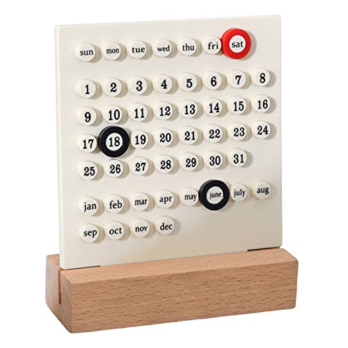 Mode ewiger Kalender DIY Ring wiederverwendbar handgefertigt Datum Aufzeichnung Schreibtisch Kalender für Bürobedarf Zuhause Geschäfte Dekoration Zubehör Weiß (weiß) von SGerste