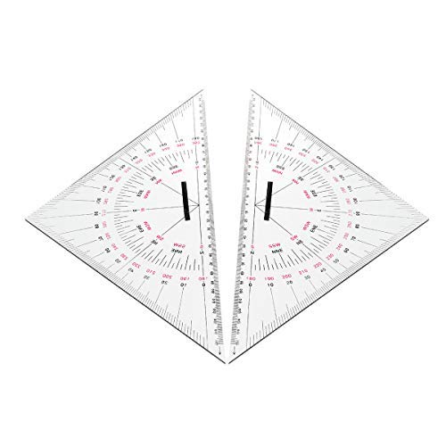 SGerste Navigations-Dreiecks-Winkelmesser, 300 mm, Acryl, Hypotenuse, nautische Quadrate, 2 Stück von SGerste