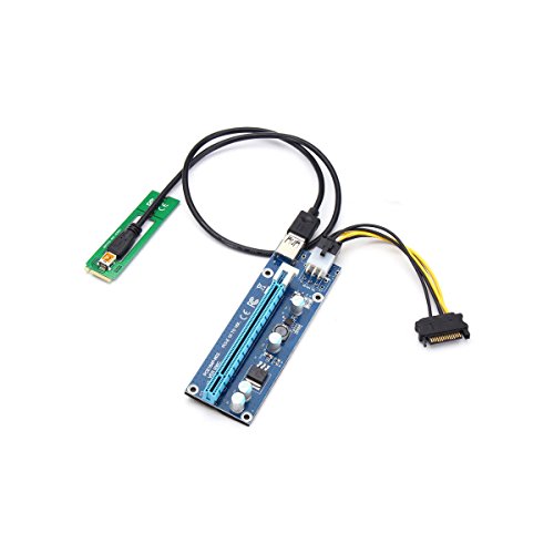 ver006 C 0,6 m M2 NGFF zu 16 x SATA 15pol PCI-E 1 X PCI-E 16 X USB 3.0 Kabel Bergbau Riser Karte blau blau von SGerste
