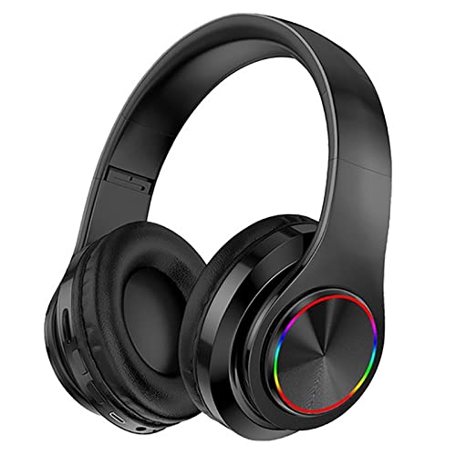 SH-RuiDu Over Ear Kopfhörer, Wireless Bluetooth 5.0 Faltbares Kabelloses und Wired HiFi Sound Headset mit Mikrofon für Musik, Gaming (Schwarz) von SH-RuiDu