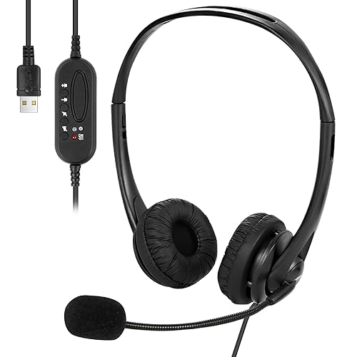 SH-RuiDu USB Wired Headset, PC Wired Earphone with Noise Concealing Microphone for Laptop Desktop Corded Telephone von SH-RuiDu