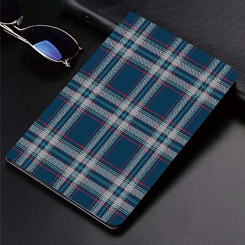 Hülle für kompatibel iPad 9./8./7.Hülle für 10.2,Abstrakter Tartan-roter Blauer gelber und Grauer Karierter Flanell kopiert Fliesen für altes,Ultradünne Soft TPU Rückseite Abdeckung Schutzhülle mit von SHAARI