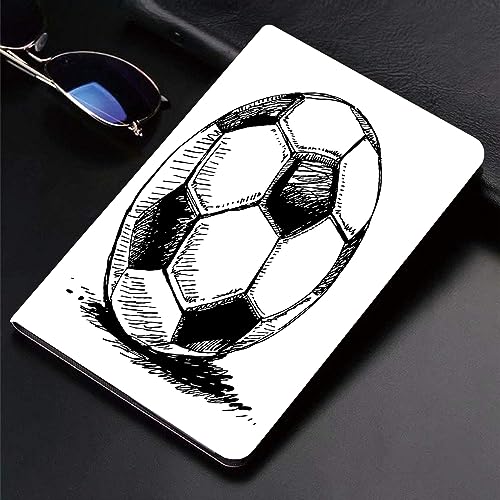 Hülle für kompatibel iPad 9./8./7.Hülle für 10.2,Blauer Skizzen-Fußball-Fußball-Sport-Schatten-Weltschwarzer Weg Bildung,Ultradünne Soft TPU Rückseite Abdeckung Schutzhülle mit von SHAARI