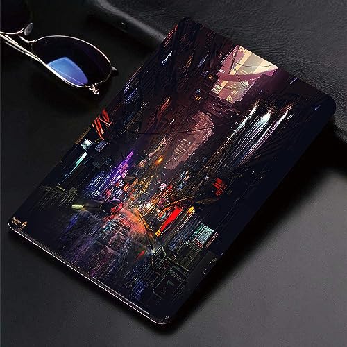 Hülle für kompatibel iPad 9./8./7.Hülle für 10.2,Cyberpunk Night Artwork Futuristische Stadtbilder,Ultradünne Soft TPU Rückseite Abdeckung Schutzhülle mit von SHAARI