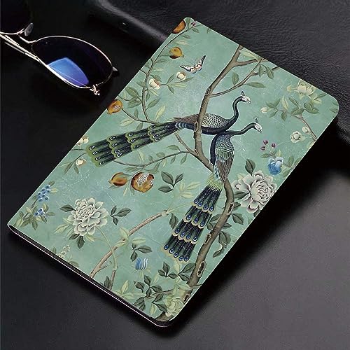 Hülle für kompatibel iPad 9./8./7.Hülle für 10.2,Eine blaugrüne Chinoiserie mit Zwei Vögeln,Ultradünne Soft TPU Rückseite Abdeckung Schutzhülle mit von SHAARI