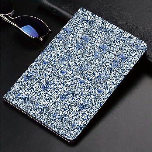 Hülle für kompatibel iPad 9./8./7.Hülle für 10.2,Indigoblaues und weißes William Morris-Muster,Ultradünne Soft TPU Rückseite Abdeckung Schutzhülle mit von SHAARI