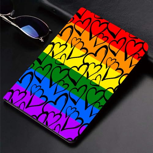 Hülle für kompatibel iPad 9./8./7.Hülle für 10.2,Rainbow Flag Pride Hearts und Bunte Streifen im Grunge-Stil,Ultradünne Soft TPU Rückseite Abdeckung Schutzhülle mit von SHAARI