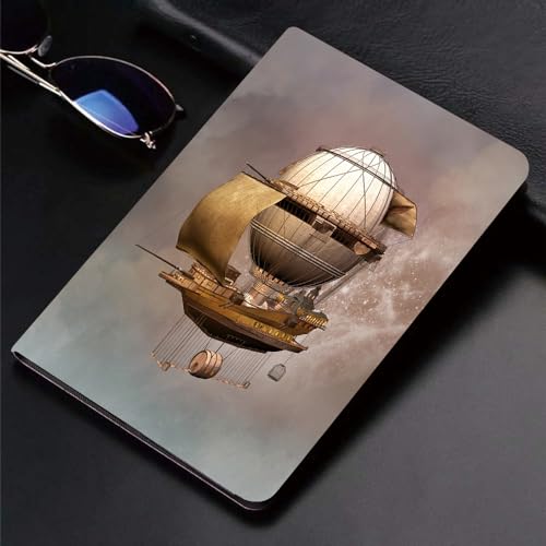 Hülle für kompatibel iPad 9./8./7.Hülle für 10.2,Vintage Steampunk Luftschiff - 3D-Darstellung,Ultradünne Soft TPU Rückseite Abdeckung Schutzhülle mit von SHAARI