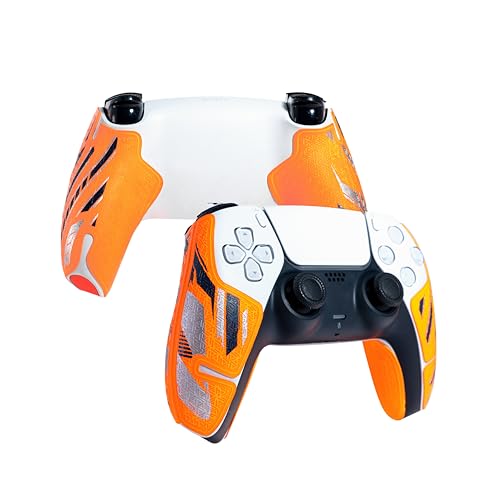 Controller-Griffe für PS5 DualSense, kompatibel mit Playstation Portal, Skin-Kit, Anti-Rutsch, Multi-Textur, Schweißabsorption, vorgefertigte Griffstreifen, von SHADOW BOOLT (Orange, Blau & Silber) Controller-Griffe für PS5 DualSense, kompatibel mit Playstation Portal, Skin-Kit, Anti-Rutsch, Multi-Textur, Schweißabsorption, vorgefertigte Griffstreifen, von SHADOW BOOLT (Orange, Blau & Silber) von SHADOW BOOLT