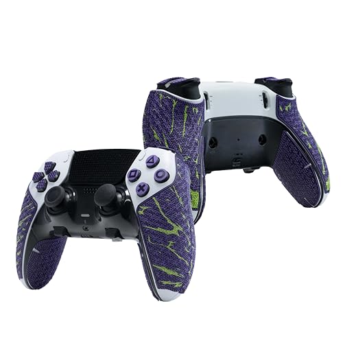Controller Grips for PS5 DualSense Edge, Skin kit, Anti-Rutsch, Multi-Textur, Schweißabsorption, Vorgefertigte Griffstreifen, von SHADOW BOOLT (Lila & Grün) von SHADOW BOOLT