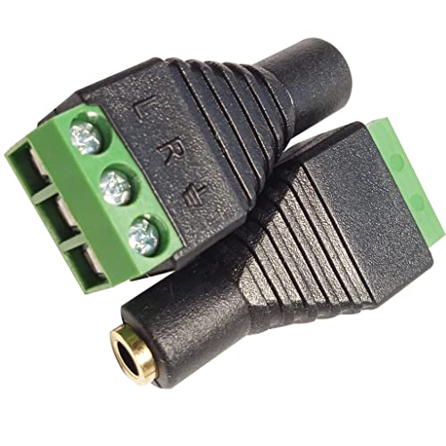 SHANFEILU 3,5 mm 1/8 Zoll 3-polige Buchse TRS Stereo Audio Video auf 3 Schrauben Terminal Buchse Kopfhörer Ersatz lötfrei AUX Balun Konverter Adapter 2 Stück von SHANFEILU