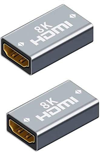 SHANFEILU HDMI-Koppler, Buchse auf Buchse, 8K, HDMI-Adapter, Verlängerungskabel, Stecker, 3D-HDR-Aluminiumlegierung, für HDTV, PC, Monitor, Projektor, Laptop, 2 Stück von SHANFEILU