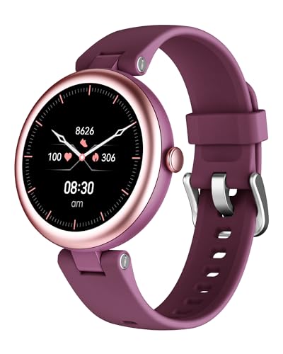 SHANG WING Lynn Smartwatch Damen,1.1 Zoll Klein Touchscreen Fitnessuhr Damen,Klein Stilvoll Fitnessuhr mit Schrittzähler Schlafmonitor SpO2-Überwachung Pulsuhr Smartwatch für Android iOS von SHANG WING