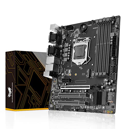 SHANGZHAOYUAN H97M PRO LGA 1150 Mainboard für Intel 4th/5th Gen Core i3 i5 i7/Pentium/Xeon (Micro ATX, 4*DDR3 Non-ECC, SATA3.0, USB3.0, NVME M.2, PCIE 3.0) von SHANGZHAOYUAN