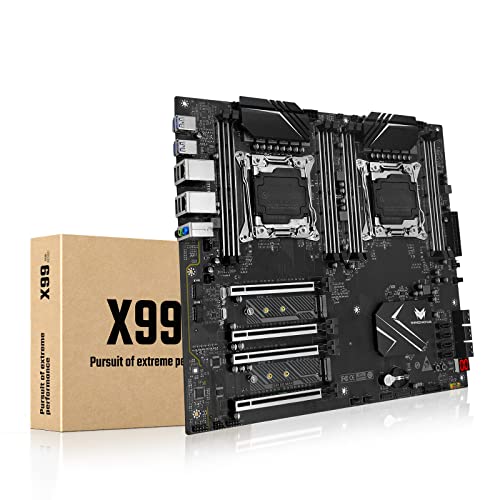 SHANGZHAOYUAN X99 Dual CPU Mainboard Intel LGA 2011-3 Server Motherboard unterstützt Intel i7 5th/6th Gen/Xeon E5 V3/V4 (E-ATX, 8*DDR4 ECC, PCIe 3.0, 2*NVME M.2, 2*Gb LAN, SATA 6Gbit/s) von SHANGZHAOYUAN