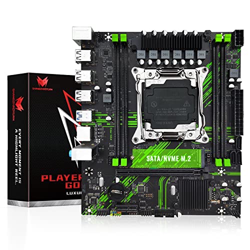 SHANGZHAOYUAN X99 PR9 LGA 2011-3 Mainboard für Intel Xeon E5 V3 V4 LGA 2011-v3 Sockel Prozessor (DDR4 Max 128GB, PCIe 3.0, NVME M.2, SATA 3.0, USB 3.0, Gigabit LAN) von SHANGZHAOYUAN