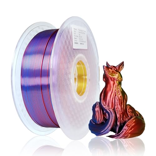 SHANHUI 3D-Drucker Filament, Dreifarbiges PLA-Filament 1,75 mm, Gold/Blau/Rot 3D-Druck-Filament-Bündel, 1kg / 2,2 lbs von SHANHUI