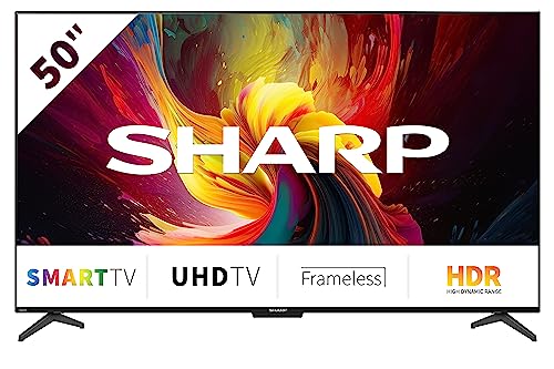 SHARP 50DJ6E Android TV 126 cm (50 Zoll) 4K Ultra HD LED Fernseher (Smart TV ohne Rahmen, Harman Kardon) 2023 von SHARP