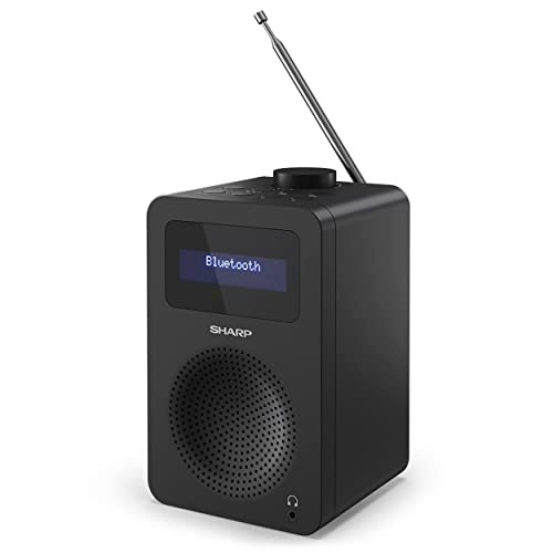 SHARP DR-430 Digitalradio (DAB/DAB+/FM mit RDS, Bluetooth 5.0, Kopfhöreranschluss, 5 Watt), schwarz von SHARP