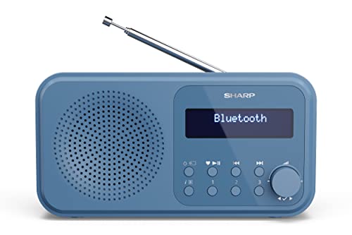 SHARP DR-P420 Portables Digitalradio (DAB/DAB+/FM mit RDS, USB, Bluetooth 5.0, 3,5mm Klinke Wecker-Funktionen), Blau von SHARP