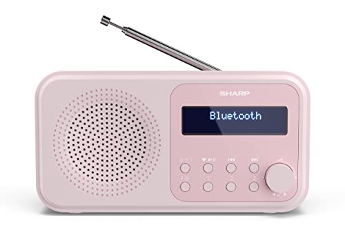 SHARP DR-P420 Portables Digitalradio (DAB/DAB+/FM mit RDS, USB, Bluetooth 5.0, 3,5mm Klinke Wecker-Funktionen), Pink von SHARP