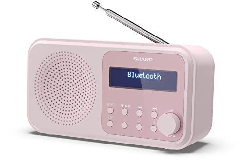 SHARP DR-P420 Portables Digitalradio (DAB/DAB+/FM mit RDS, USB, Bluetooth 5.0, 3,5mm Klinke Wecker-Funktionen), Pink von SHARP