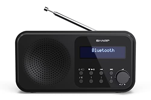 SHARP DR-P420 Portables Digitalradio (DAB/DAB+/FM mit RDS, USB, Bluetooth 5.0, 3,5mm Klinke Wecker-Funktionen), Schwarz von SHARP