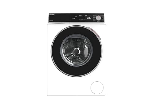 SHARP ES-NFA816BW1NA-DE Waschmaschine Frontlader, 8kg, 1600U/min, 15 Programme inkl. 12 Min. Kurzprogr., Allergiker-Programm, AquaStop, Weiß von SHARP